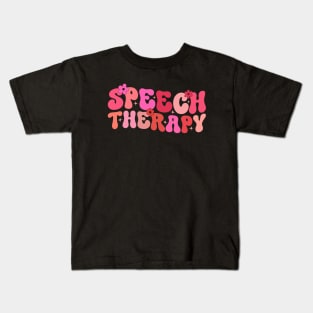 Groovy Speech Therapy Speech Language Pathologist SLP Kids T-Shirt